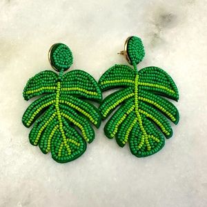 NEW Monstera leaf earrings